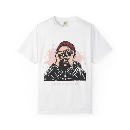 Binocular Beanie Graphic T-Shirt — 'Eyes to See' Vintage Illustration Tee