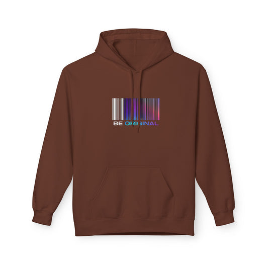 Be Original Barcode Graphic Hoodie — Rainbow Barcode "Be Original" Chest Design